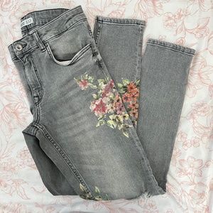 zara basic denim gray high rise skinny jeans